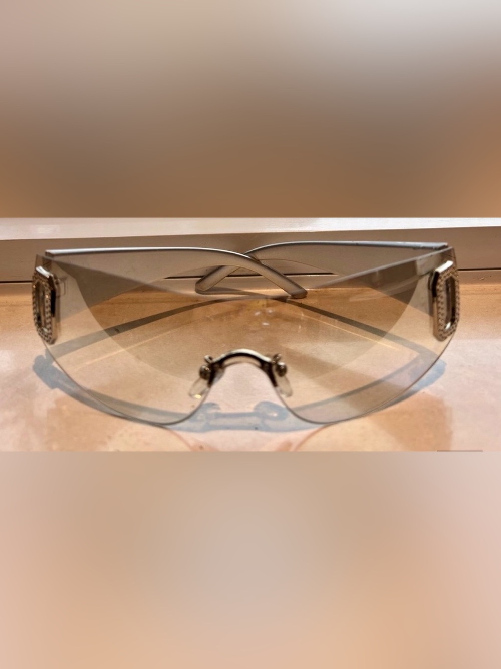 3 for $30- Y2K Shield Style Sunglasses in Clear/ Silver/ Chrome